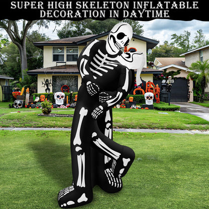 6 Ft Halloween Inflatable Skeleton Couple Embrace Kiss Outdoor Decoration with LED Lights, Day of The Dead Blow Up Skull Yard Decor Halloween Skeletons Inflatable for Holiday Party, Garden, Lawn