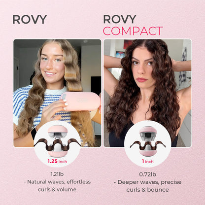 TYMO ROVY Hair Waver Crimper - Hair Curler, Deep Waver Curling Iron, Ionic Curling Wand with Ceramic Tourmaline Barrel for Women, Anti-Scald, Quick & Easy, Dual Voltage, Pink 25mm