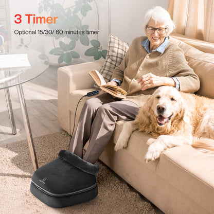 COMFIER Foot Massager with Heat, Electric Foot Warmer,Gifts for Women,Men, Shiatsu Feet Massager Machine for Plantar Fasciitis,Neuropathy, 2-in-1 Foot & Back Massager, Foot Heater