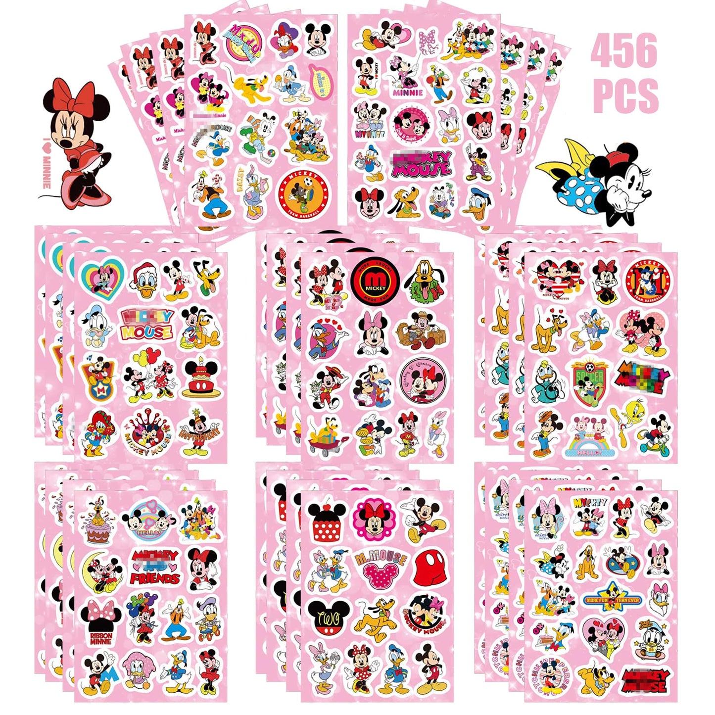 Mouse Stickers, Scrapbooking, 32 Different Sheets, Teacher Reward Stickers Prizes, Mouse Themed Birthday Party Favors Supplies (32 Pack)，Recommended Age 18 (A)