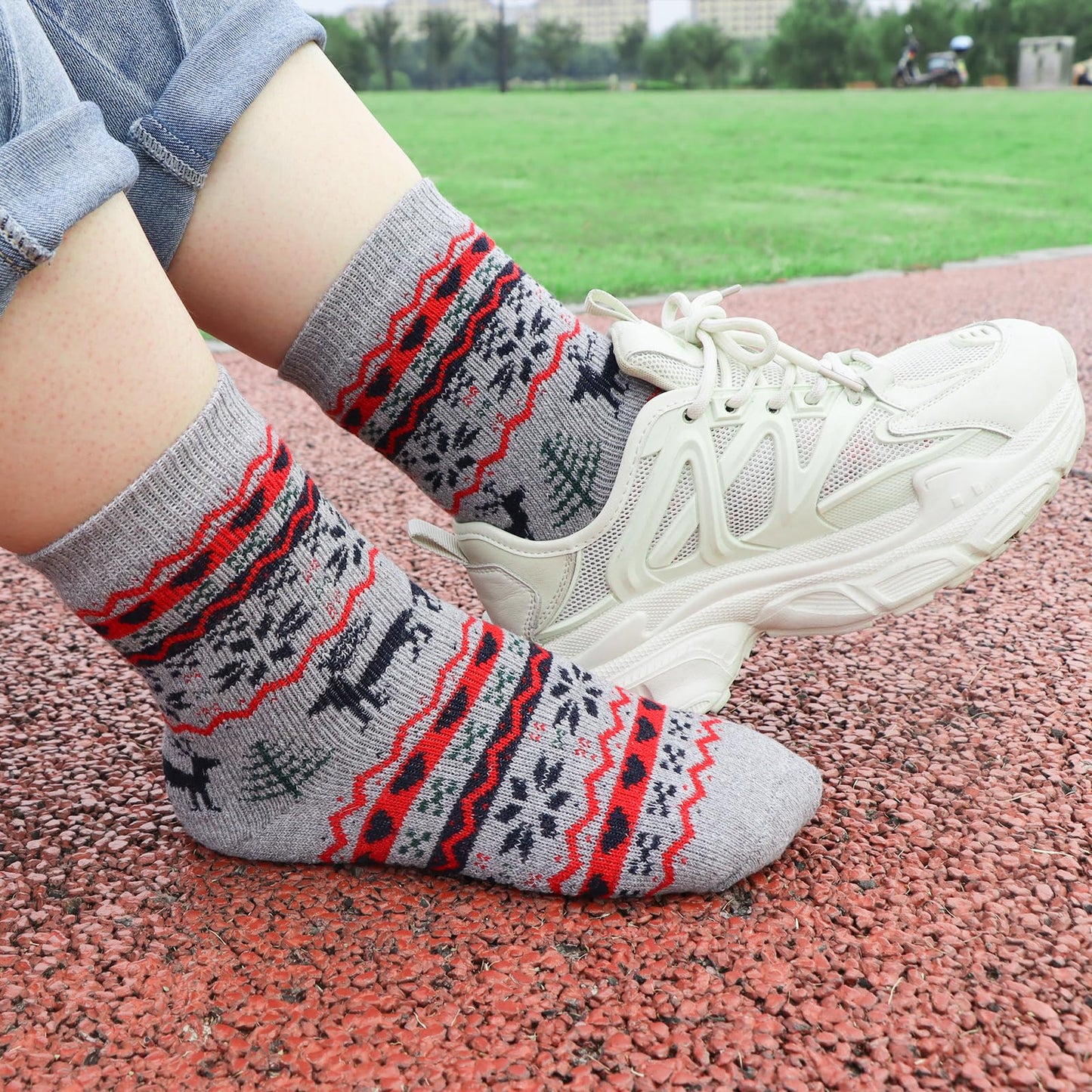 YQHMT Wool Socks for Women Gifts Winter Warm Thick Thermal Vintage Knit Soft Comfy Crew Socks Stocking Stuffers, Christmas Gift