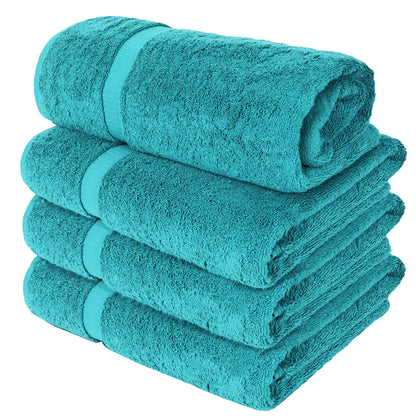 Chakir Turkish Linens | Hotel & Spa Quality 100% Cotton Luxury Turkish Towels | Soft & Absorbent (30x60 Inches Extra Large Bath Towels, Set of 4 - Aqua)