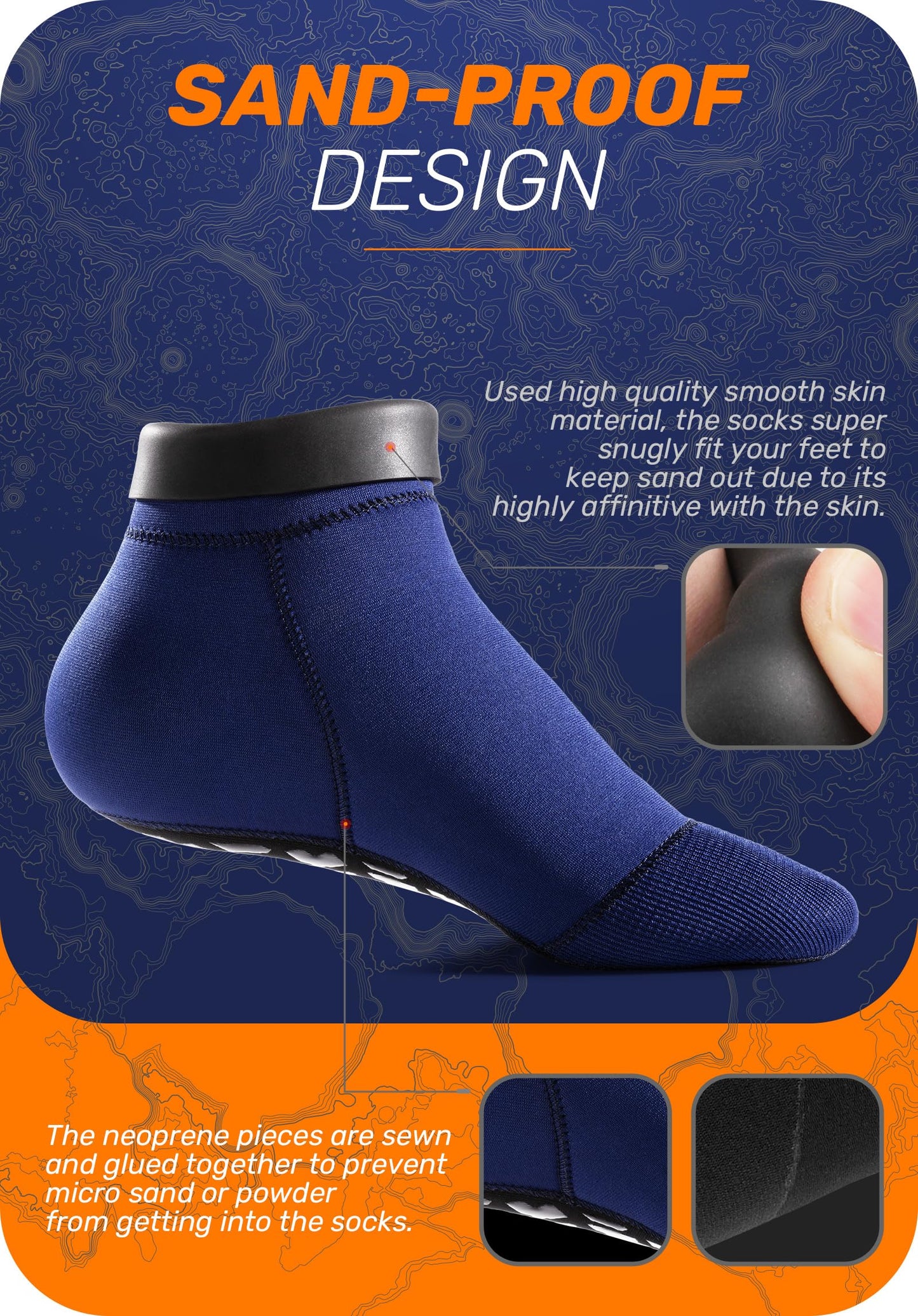 CAPAS 2mm Neoprene Sand Socks, Beach Volleyball Sand Proof Outdoor Wetsuit Diving Water Socks Keep Warm for Men Women