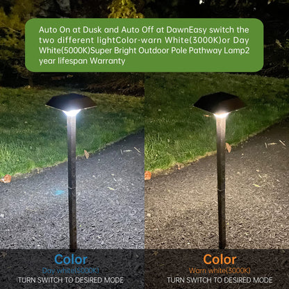 Bobcat Solar Landscape Pathway Lights Super Bright with 2-in-1 Warm White and Daylight Modes, Solar Lights for Outdoor Path, Sidewalk, Driveway, or Walk Way, Dark Brown(4 Pack)