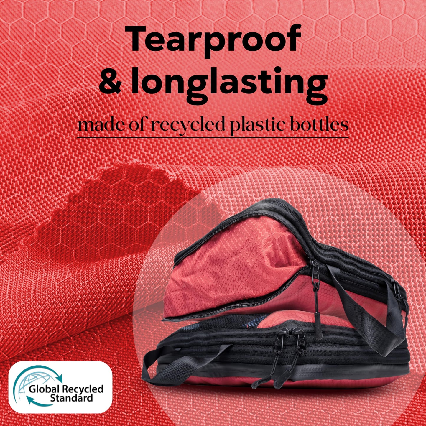 Cruise Essentials Packing Cubes - Organiser Bags for Travel - Compression Set for Suitcases