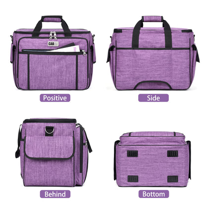 CAB55 Rolling Sewing Machine Case, Detachable Rolling Sewing Machine Carrying Case on Wheels, Trolley Tote Bag with Removable Bottom Wooden Board for Most Standard Sewing Machine -Purple