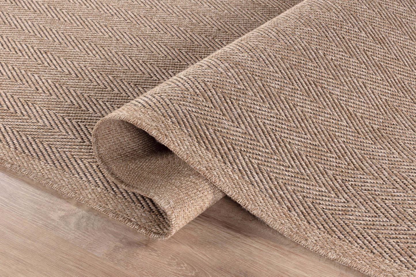 CAMILSON Easy Jute Round Rug 6ft Indoor Outdoor Natural Color Fiber Area Rugs for Living Room Patio and Kitchen Rug Herringbone Woven Design Easy-Cleaning Washable Outside Carpet Alfombras (6 Round)