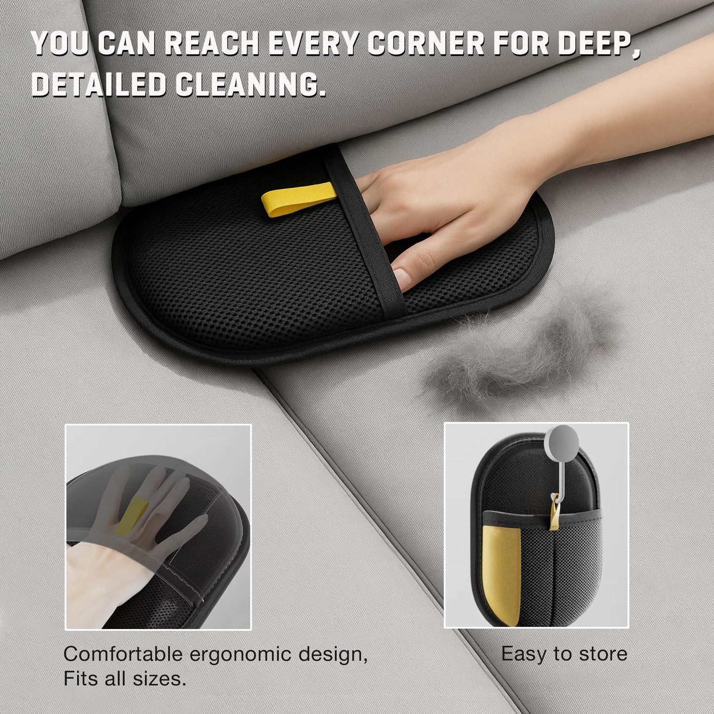 Jioroos Pet Hair Remover Gloves for Cats & Dogs, Electrostatic Pet Hair Removal Gloves Brush for Pets Hair, Upgraded Animal Fur Removal Tool, Reusable Cats & Dogs Grooming Gloves for Hair Removal (1)