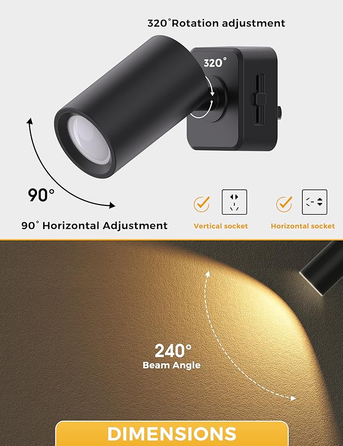 L LOHAS LED Night Lights Plug into Wall, [2-Pack] Rotatable Night Light with Dusk to Dawn Sensor, 0-100 LM Brightness Adjustable,Soft White 3000K Nightlight for Adults Bathroom Hallway Stairs
