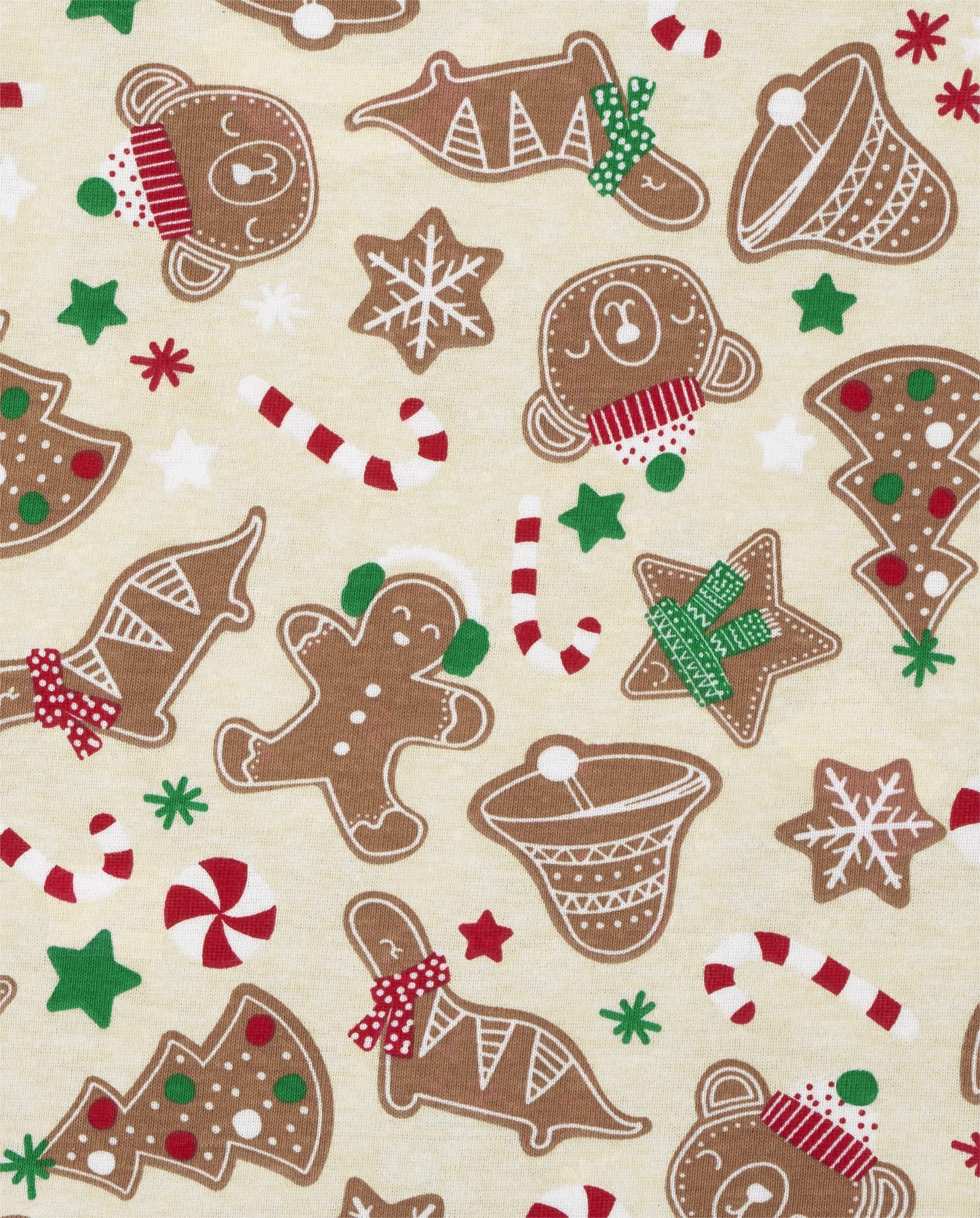The Children's Place baby girls Family Matching Christmas Holiday Sets, Snug Fit 100% Cotton, Adult, Big Kid, Toddler, Pajama Set, Vanilla Gingerbread, 2T US