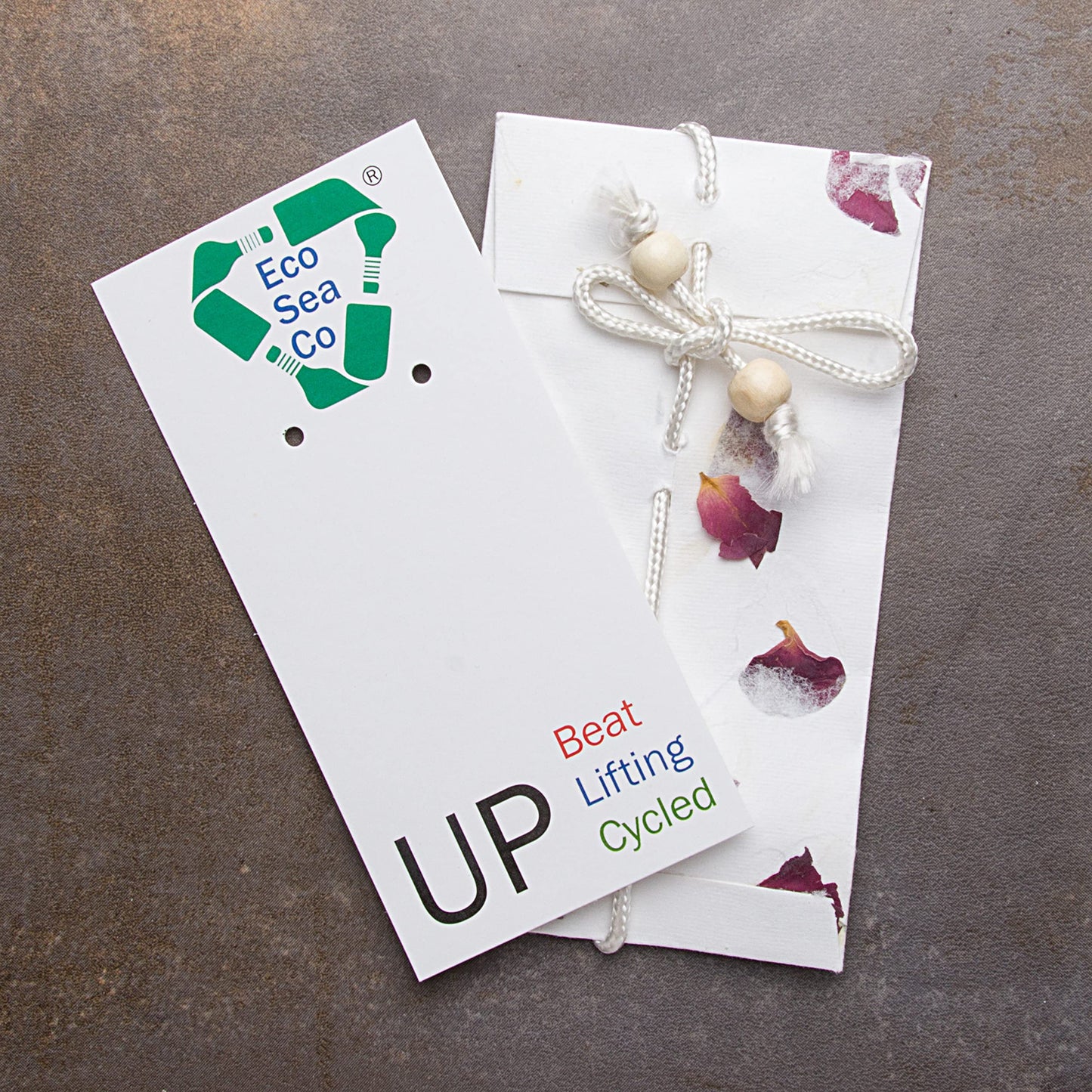 Delicate Diamond Sea Glass Earrings (Ocean) Beach Glass Earrings for Women by EcoSeaCo, using sustainable, recycled and repurposed material. Handmade Jewelry in the USA