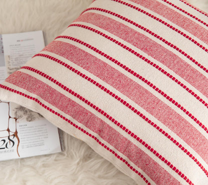 Cethom Christmas Pillow Covers, Boho Textured Red Pillow Case, Pillow Covers 18 x 18 Inch Set of 2 Christmas Decorative, Chair Sofa Bedroom Living Room Home Holiday Decor Cushion Case