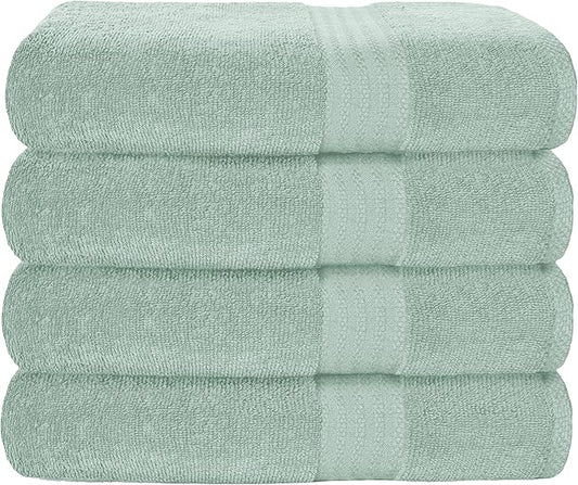 GLAMBURG Premium Cotton 4 Pack Bath Towel Set