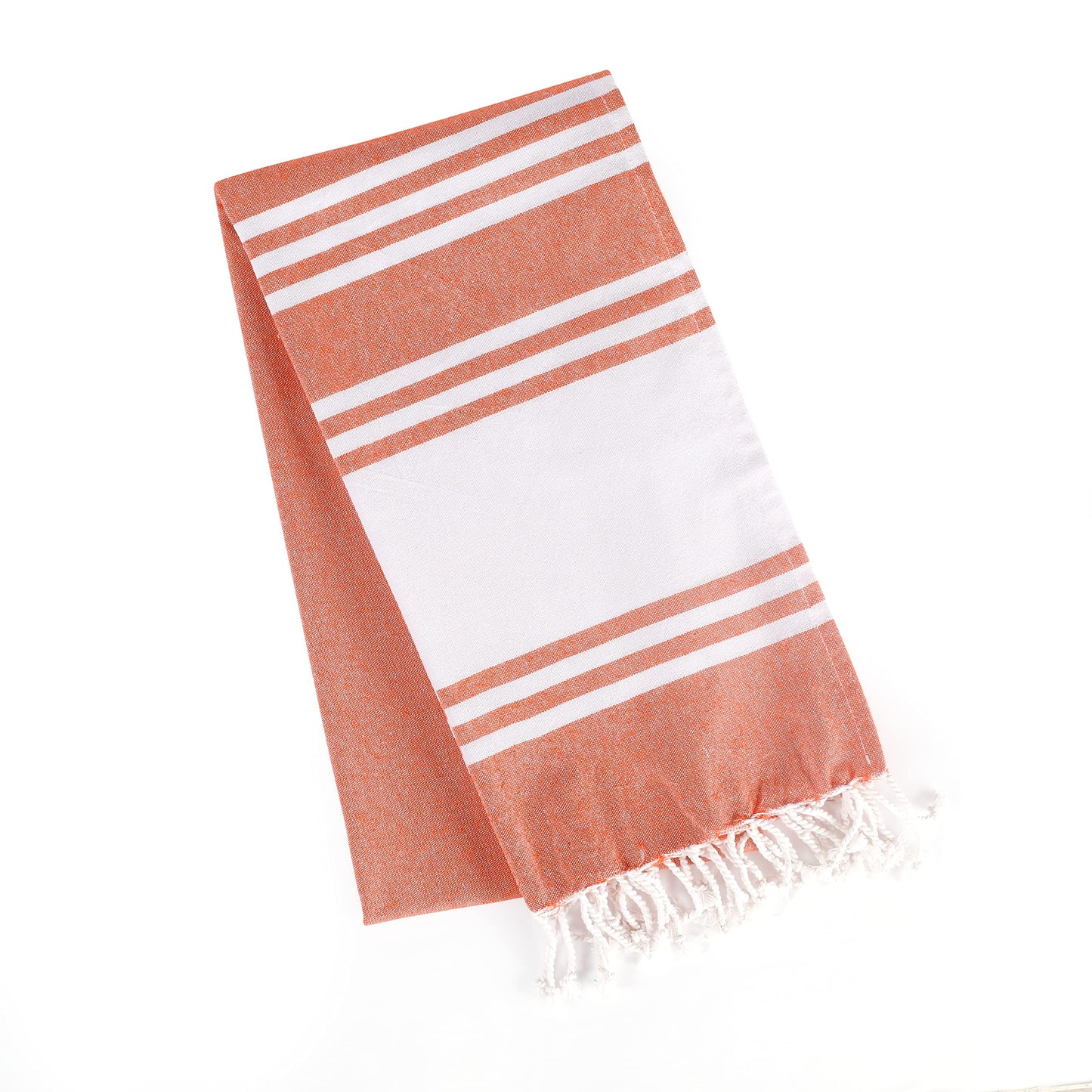 Goroly Home Cotton Turkish Peshtemal Beach Towel, Extra Large, Thin Quick Dry Sand Free Pool & Swim Towel, Bathing Blanket, Travel Essentials, (Orange, 36x71 Inches)