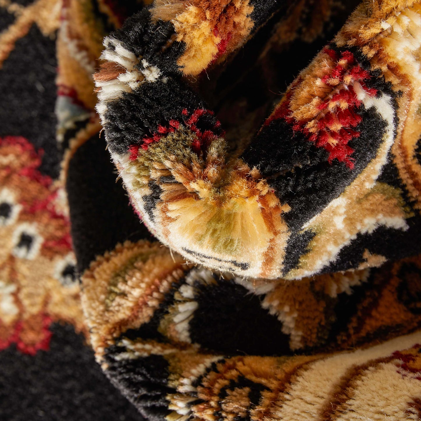 Well Woven Barclay Collection Sarouk Black 5x7 Oval Rug - for Living Room, Bedroom, and Dining Room
