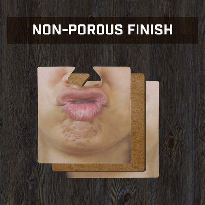 Gentlemans Club Face Drink Coasters - 20 Hilarious Double Sided Drink Coasters (40 Fun Faces)