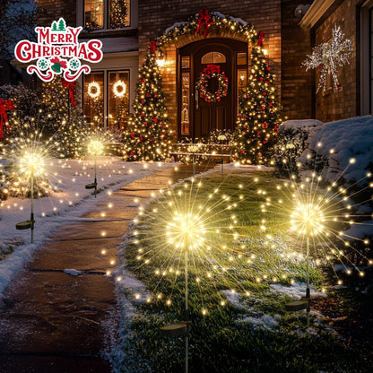 GIGALUMI Garden Outdoor Decor Lights 120LED 2Pack, Solar Garden Lights for Yard Outside Fairy Decorative,Solar Powered for Yard Pathway Flowerbed Planter Balcony Patio Decor Christmas（Warm White）