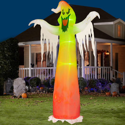 Hourleey 9 FT Halloween Inflatables Outdoor, Halloween Blow Up Yard Decorations with Built-in LED Lights for Indoor Outdoor Party Garden Lawn Clearance (Ghost)