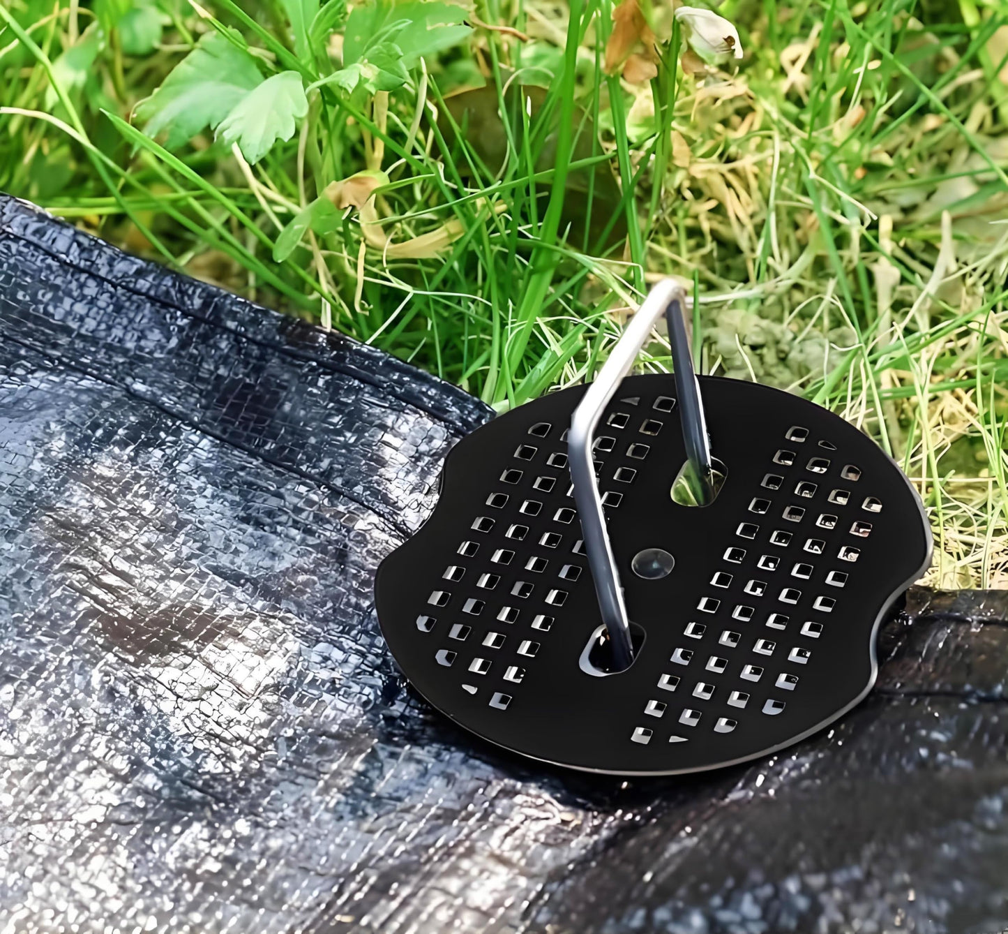 4 Inch 200 PCS Galvanized Landscape Staples with 200 PCS Gasket, Landscape Fabric Pins Stakes Lawn Ground Cover Graden Staples Spikes Weed Barrier Stakes