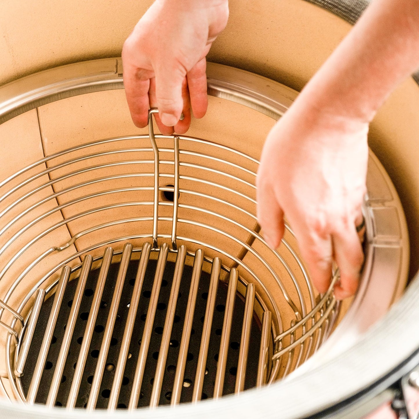 Kamado Joe Stainless Steel Charcoal Basket Grill Accessory to Create Multiple Cook Zones for All Classic Joe 18-inch Charcoal Grill and Smokers, Model KJ-MCC23