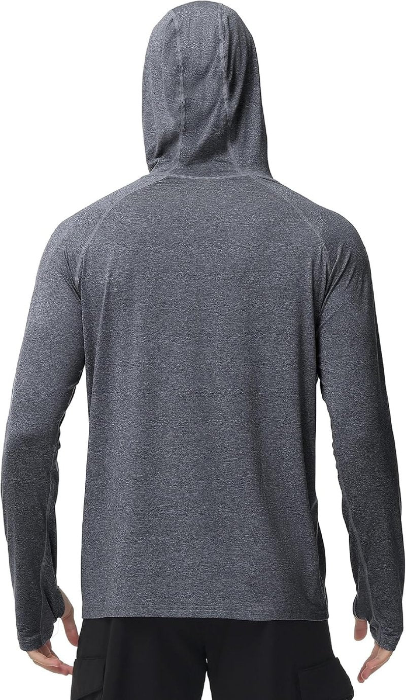 UPF 50+ Fishing Shirt for Men - Long Sleeve UV Sun Hoodie | Ideal for Hiking, Running & Athletic Workouts