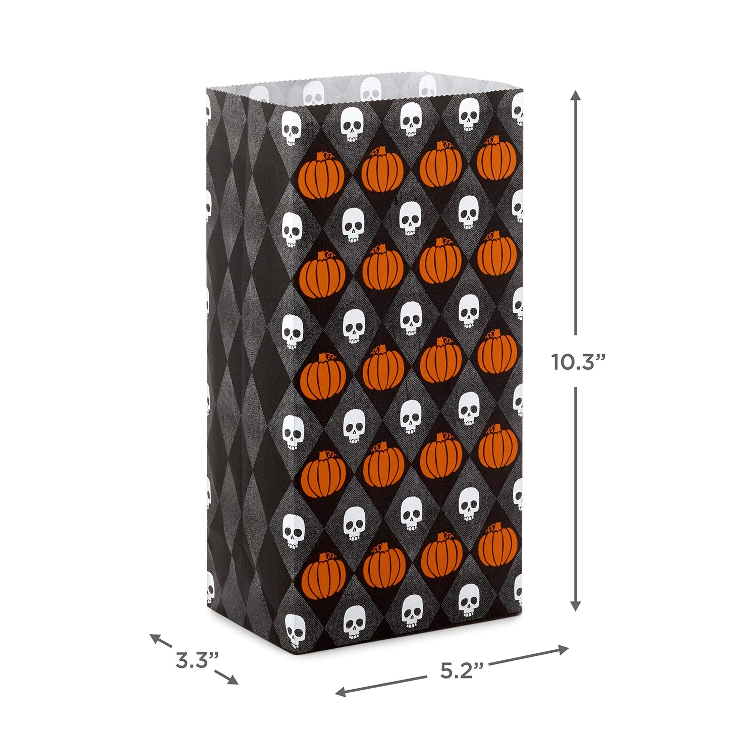 Hallmark Halloween Party Favor and Wrapped Treat Bags (30 Ct., Skulls and Pumpkins, Ghosts and Eyes) for Trick or Treating, Class Parties, Luminaries, Crafts, Día de los Muertos