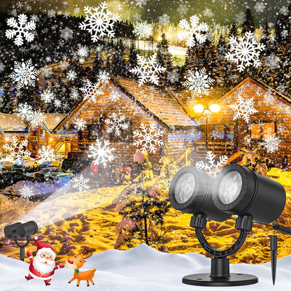 Snowflake Projector Lights Outdoor, Led Christmas Lights Outdoor, Snowfall Projection Lights Waterproof for Christmas Decorations[LL-049-03]