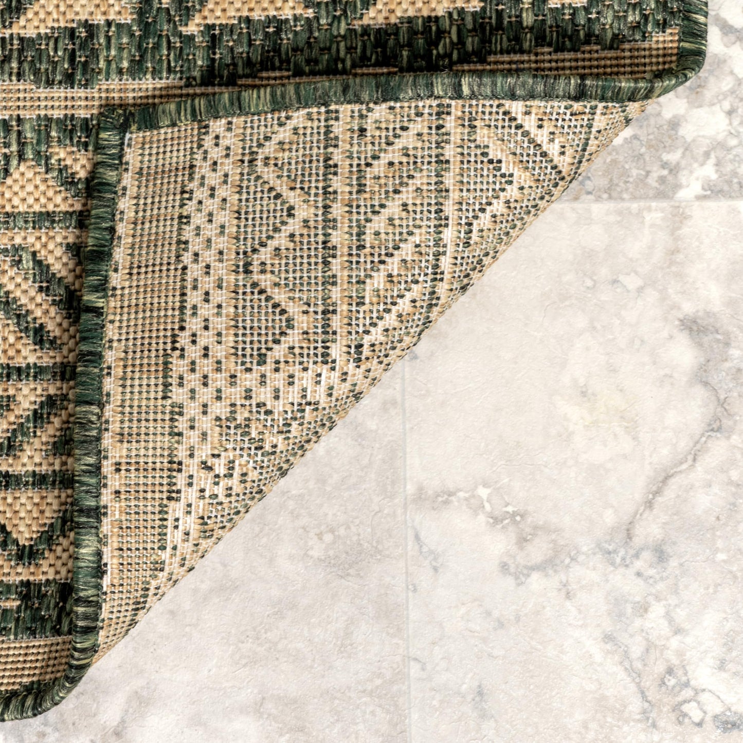 nuLOOM Outdoor Performance Abbey Green/Brown, 5' x 8', Tribal, Soft and Cozy, High Traffic, Performance, Weather Resistant Area Rug for Indoor/Outdoor Patio, Deck, Porch, Garden, Courtyard