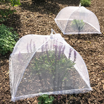 Simply Genius Pop-Up Mesh Food Cover Tent - 17 x 17 in, White, 3-Pack, Compact - Camping Essentials & Picnic Food Covers - Outdoor Party Essentials