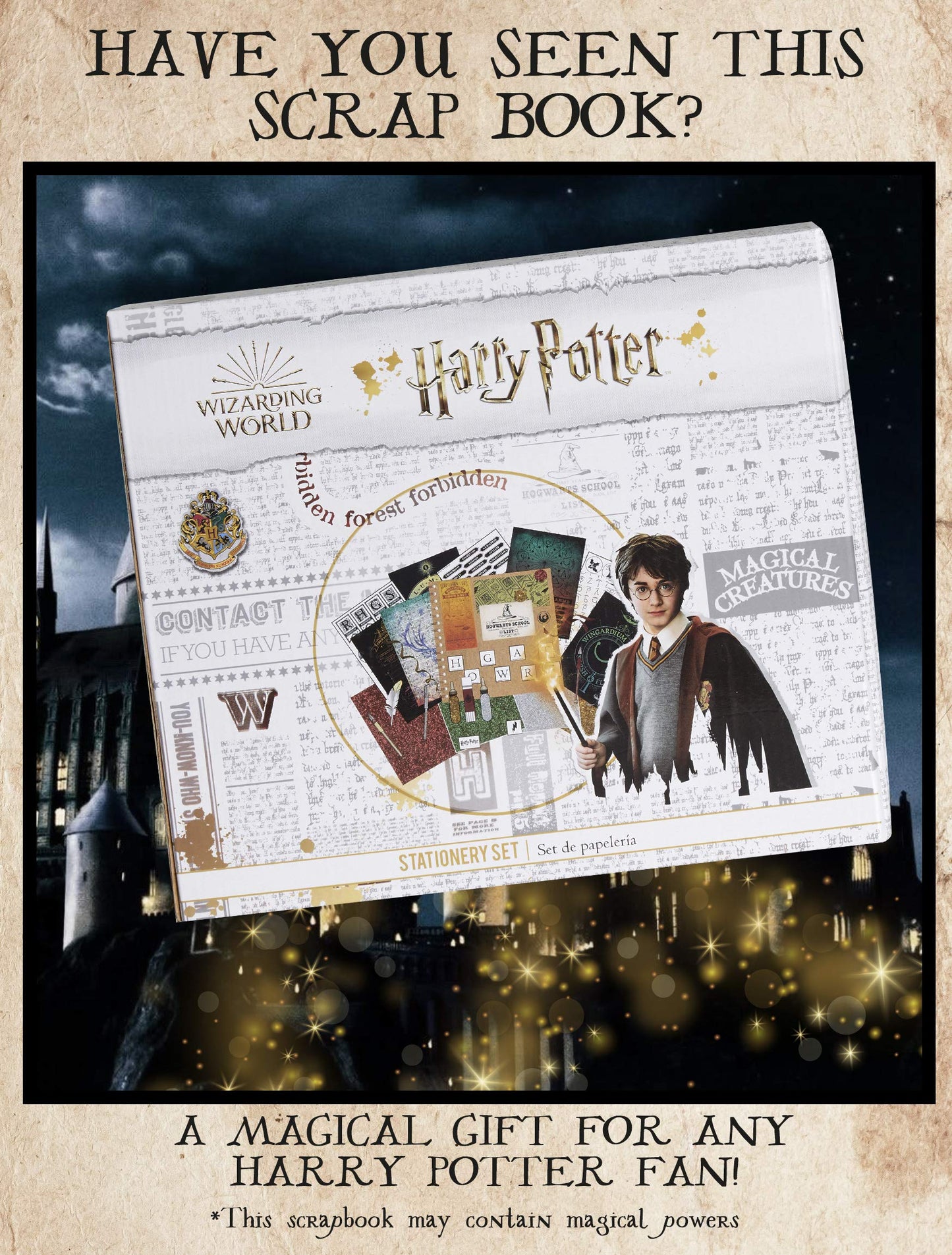 Harry Potter Scrapbook Kit for Kids Art Supplies Stationery Craft Set Scrapbook Accessories Stickers Stamps Notebook (White)