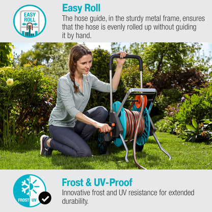 Gardena (18515) CleverRoll (1/2" Medium) Frost-Proof Hose Cart, Includes 66' 1/2" Hose, for Convenient Hose Storage and Watering, Hose Included