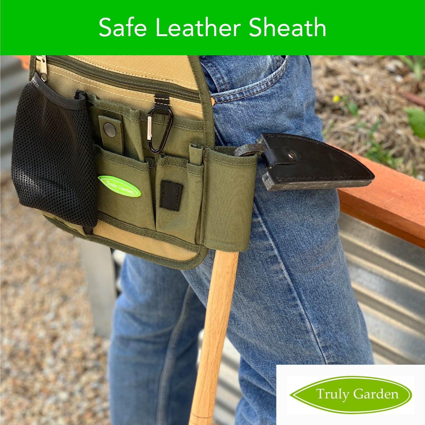 Effortless Weeding: Sharp Sickle Cuts Roots, Saves Time - with Thick Leather Sheath & Sharpening Stone