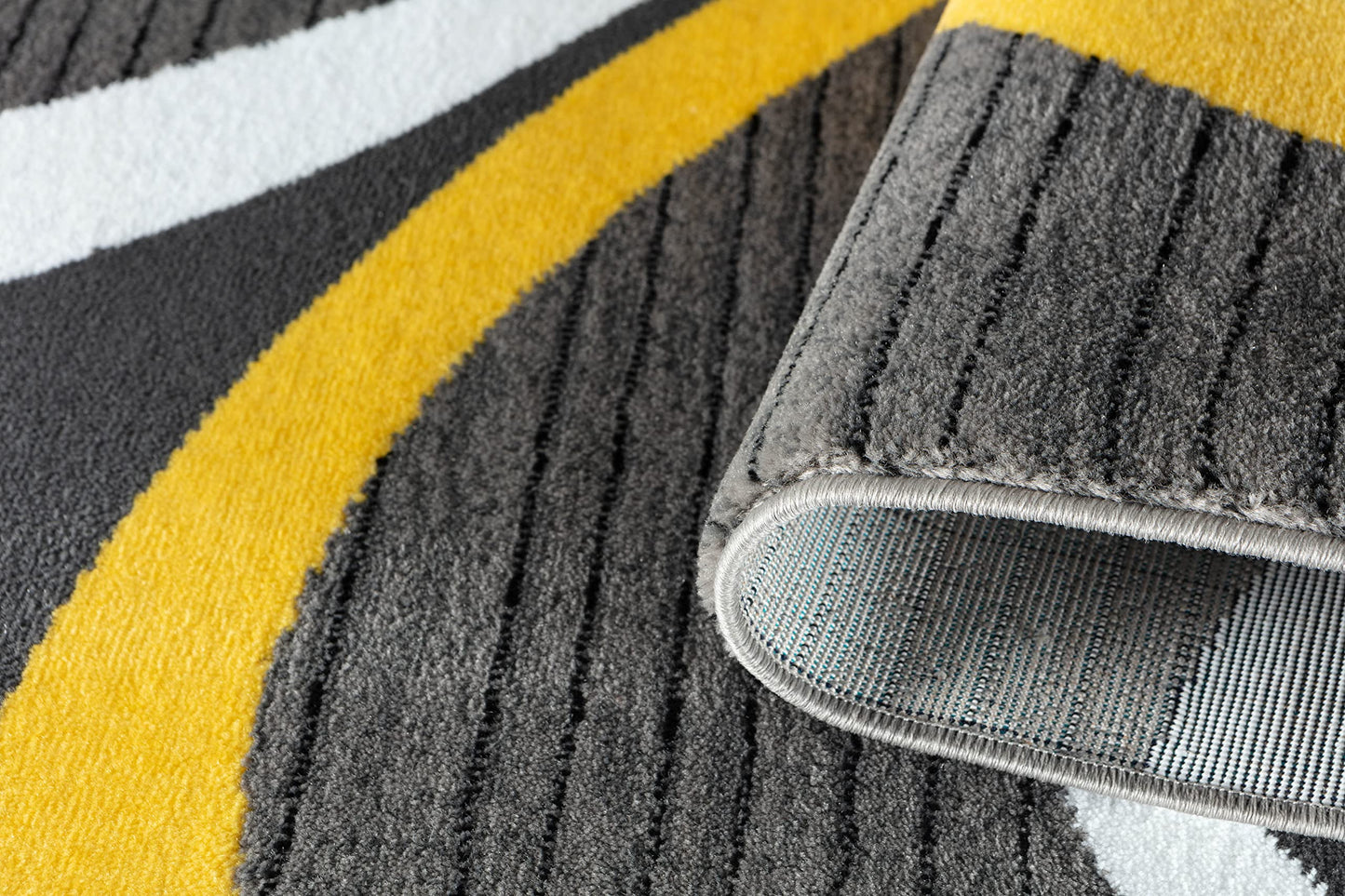 GLORY RUGS Modern Area Rug Swirls Carpet Bedroom Living Room Contemporary Dining Accent Sevilla Collection 4817A (Yellow, 5x7)