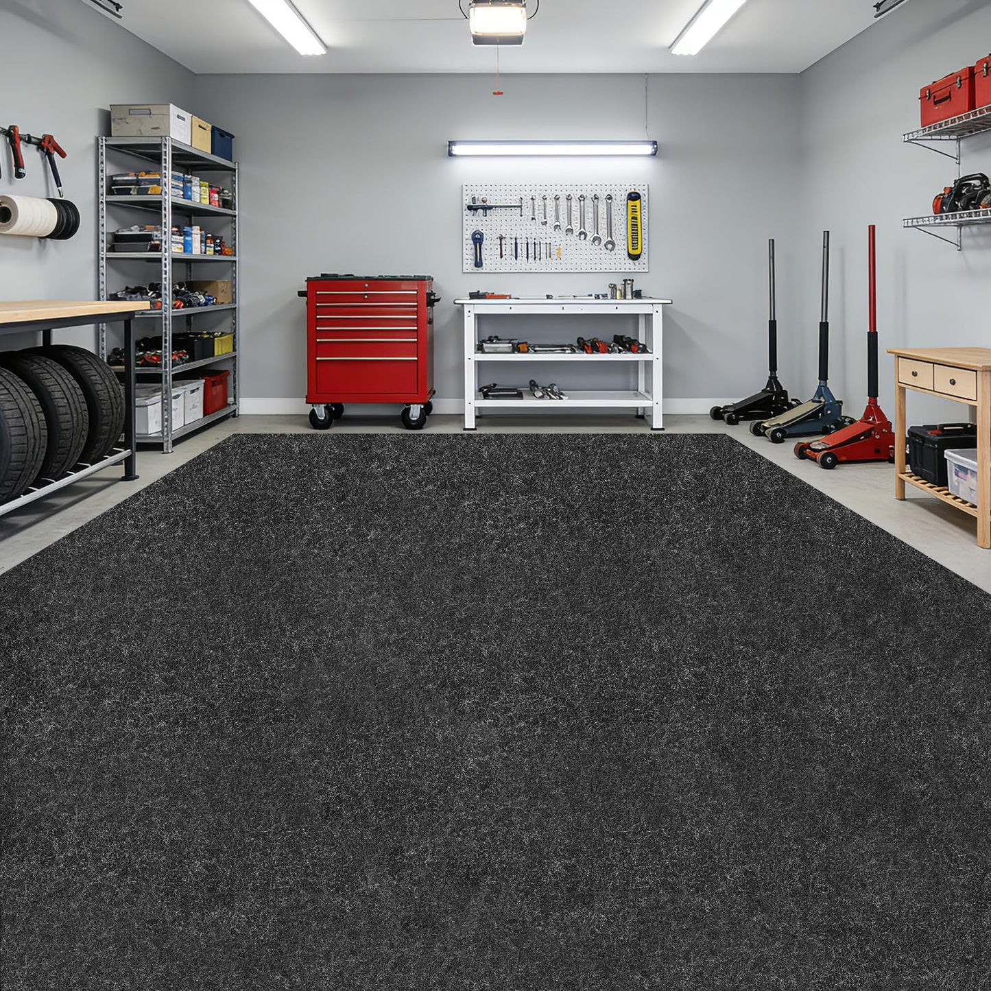 Extra Large Garage Floor Mat 8.8 x 22 FT – Heavy Duty Oil Absorbent Parking Mat with Waterproof Non-Slip Backing,Reusable Washable Floor Protector for Garage,Driveway, Workshop & SUV,Velcro Included