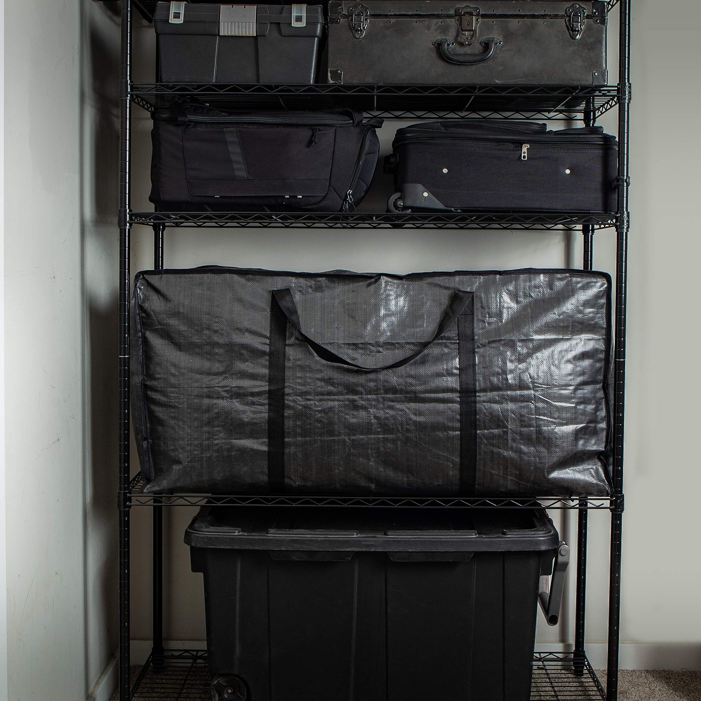 BAG-THAT! 68.5 GAL 2 Pack XXL Jumbo Extra Large Heavy Duty Stronger Handles Storage Bags Moving Totes Zippered Reusable Wrap Around Handle Storage Totes