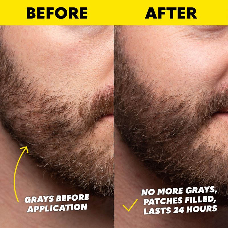 The Beard Club 1 Day Temporary Beard Dye for Men - Light Brown Beard, Mustache & Eyebrow Color for a Fuller, Well-Defined Look, Water & Sweat Resistant, Up to 30 Applications, 0.3 fl oz