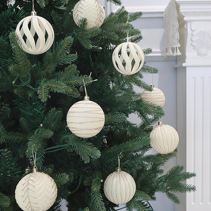 20PCS Velvet Ornaments for Christmas Tree, 2.36INCH Glitter Flocked Christmas Ornaments Decorations Balls Set Decor