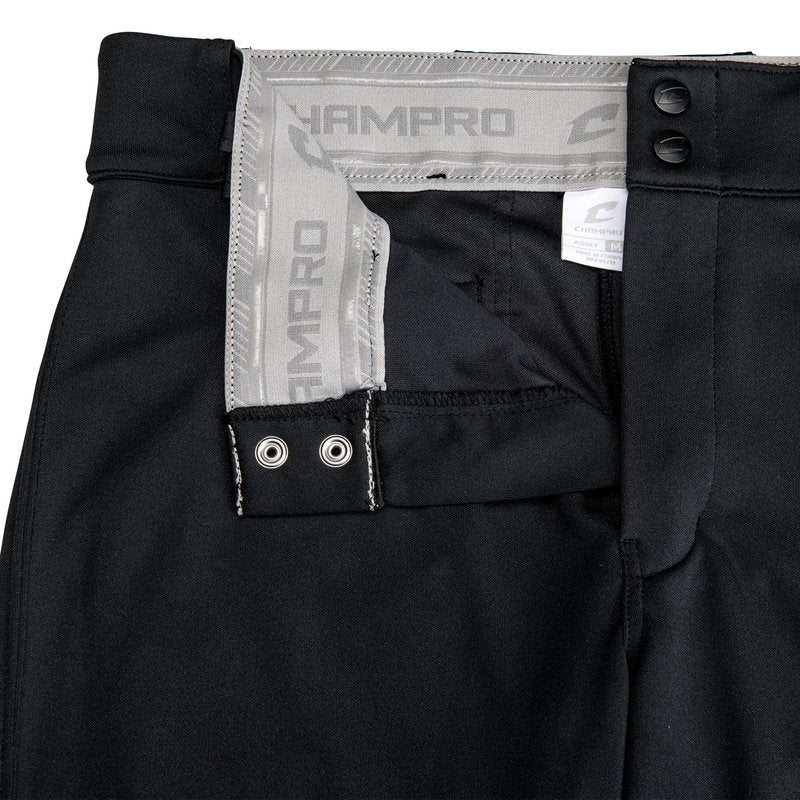 Champro Triple Crown 2.0 Open Bottom Baseball Pants, Adult Medium, Black
