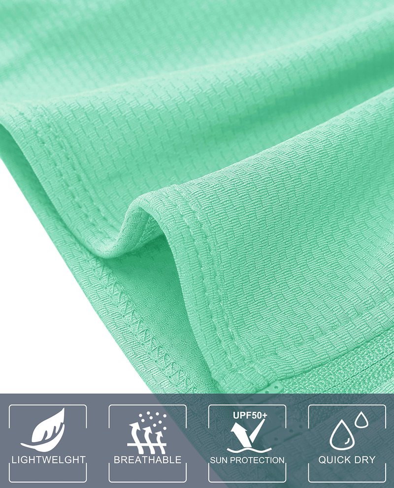 MAGCOMSEN Women's Running Jacket Lightweight Quick Dry Long Sleeve Shirts Sun Protection Shirts Jacket Women Mint Green S