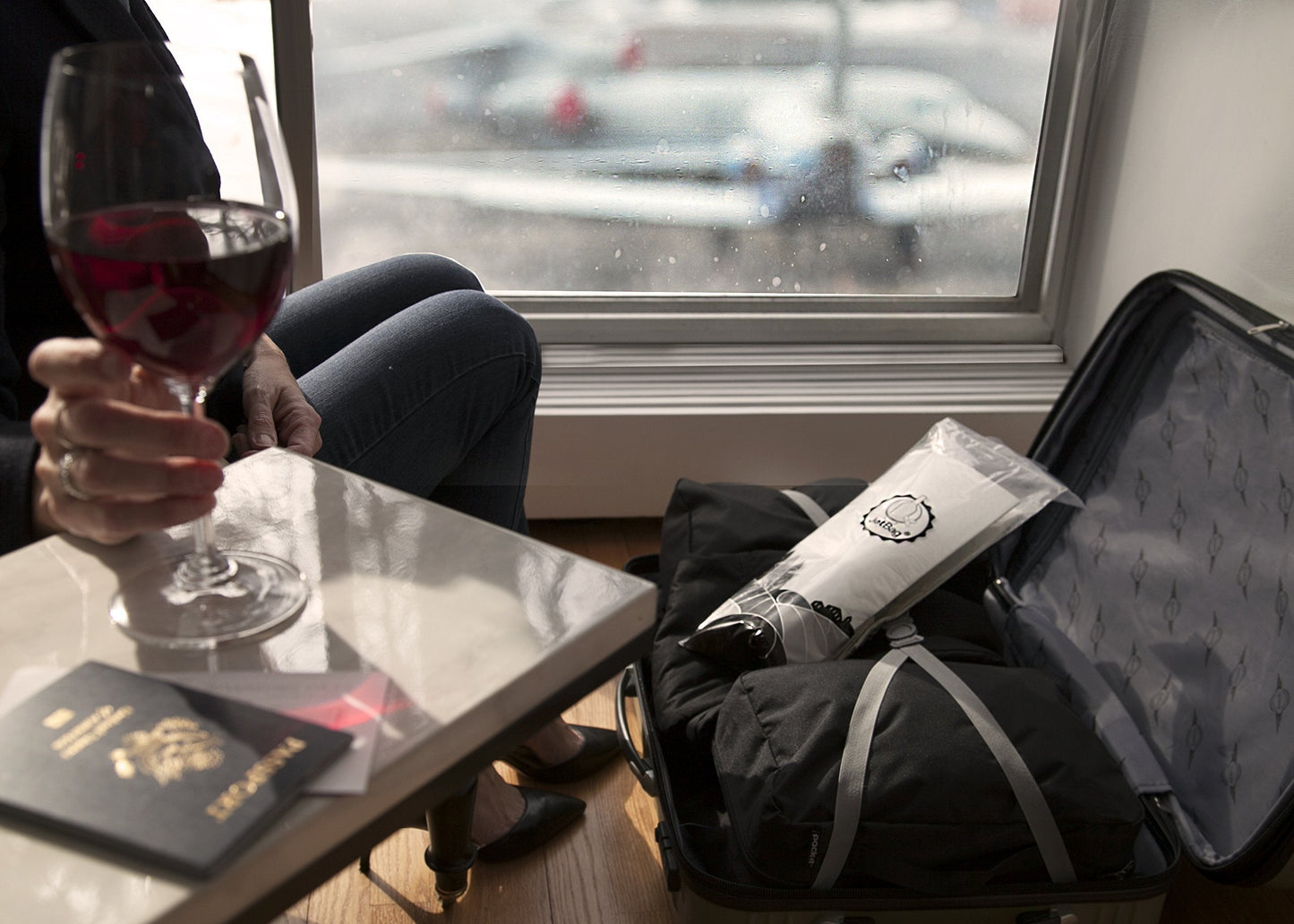 JetBag Travel Wine Bag (Set of 3, US Flag Pattern) - The Original Absorbent, Reusable & Protective Wine Bottle Bag - Made in the USA