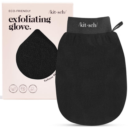 Kitsch Exfoliating Glove – Korean Exfoliating Mitt & Deep Exfoliating Body Scrubber for Shower, Bath | Body Exfoliator, Dead Skin Remover | Skin Care for Smooth, Renewed Skin - 1pc, Leopard