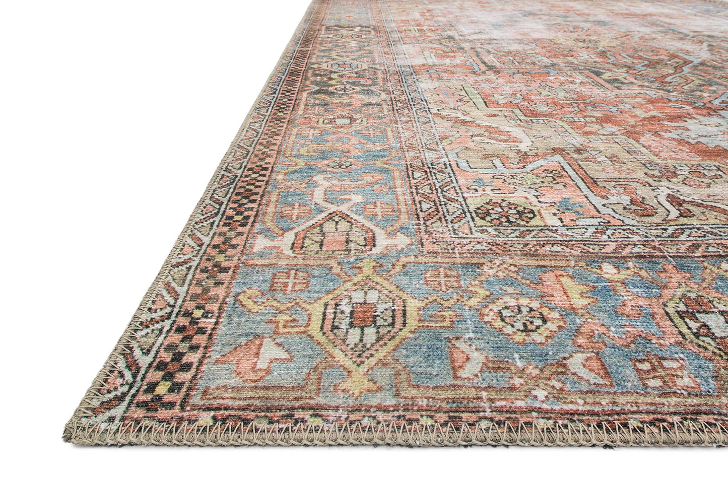 Loloi Loren Collection LQ-15 Terracotta/Sky 8'-4" x 11'-6" Area Rug