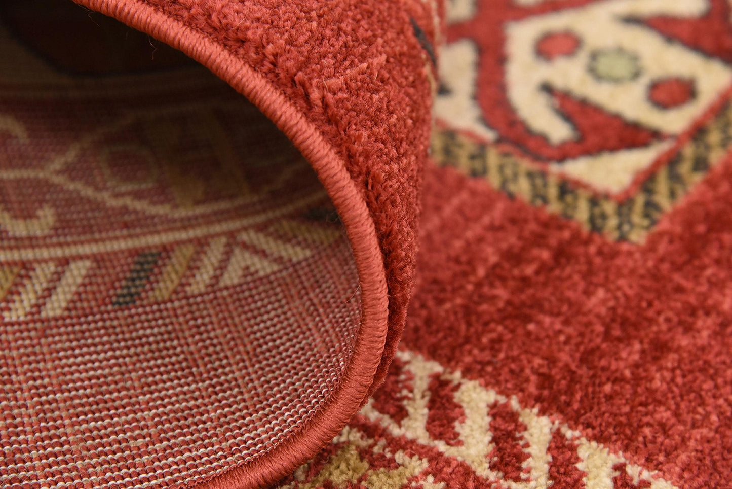 Unique Loom Fars Collection Area Rug - Pasadena (8' Square, Rust Red/ Black)