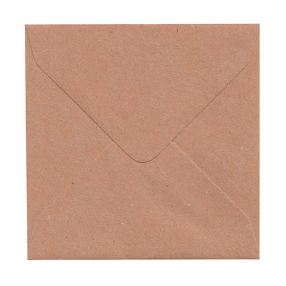 Craft UK 2050 5 x 5 inch Kraft Card and Envelope pack of 50 - Brown