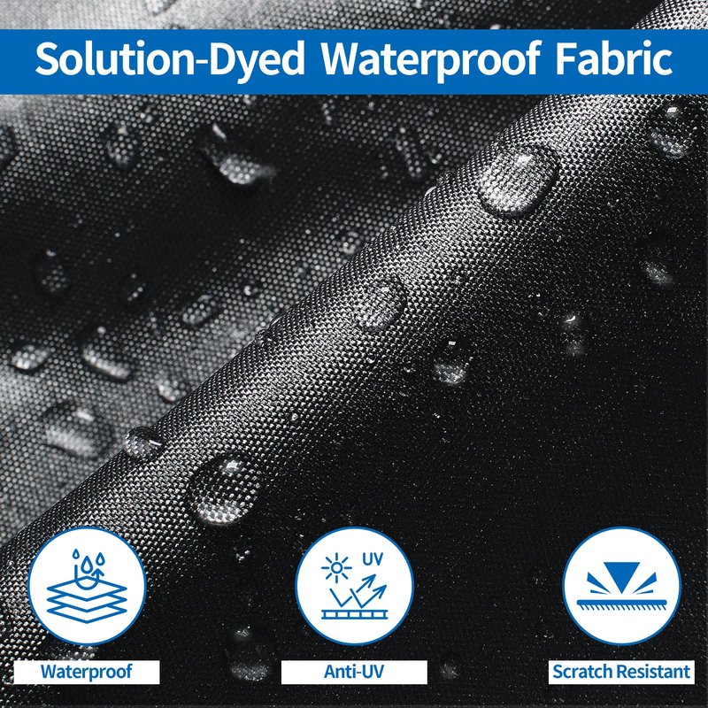 iCOVER Trailerable Boat Cover- 16'-18.5' Heavy Duty Waterproof Tarp Covers with Storage Bag, Fits V-Hull, Fish&Ski, Pro-Style, Fishing, Runabout, Bass Boats, up to 16ft-18.5ft Long X 94" Wide