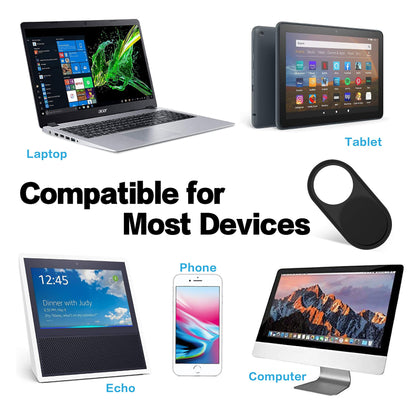 imluckies Laptop Camera Cover Slide, 0.023 inch Ultra-Thin Design, Invisible Design, Camera Cover, Physical Anti-Peeping, for Laptop Computer, MacBook Pro/Air iMac iPad Tablet [2 Pack Black]