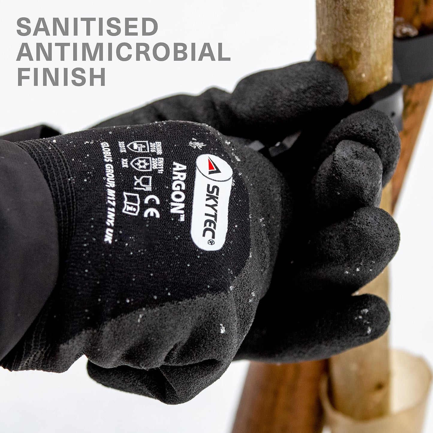 Skytec Thermal Safety Work Gloves - Pack of 2 Pairs Heavy Duty Gardening Gloves for Women & Men - Lightweight, Water-Resistant & Argon Insulated Nylon - Medium
