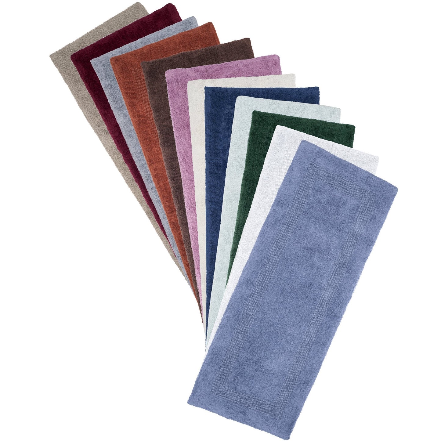 Lavish Home Reversible Long Bath Mat - 60x24-Inch Plush Cotton Bathroom Runner - Machine Washable Bath Mats for Bathroom, Kitchen, or Laundry Room (Burgundy)