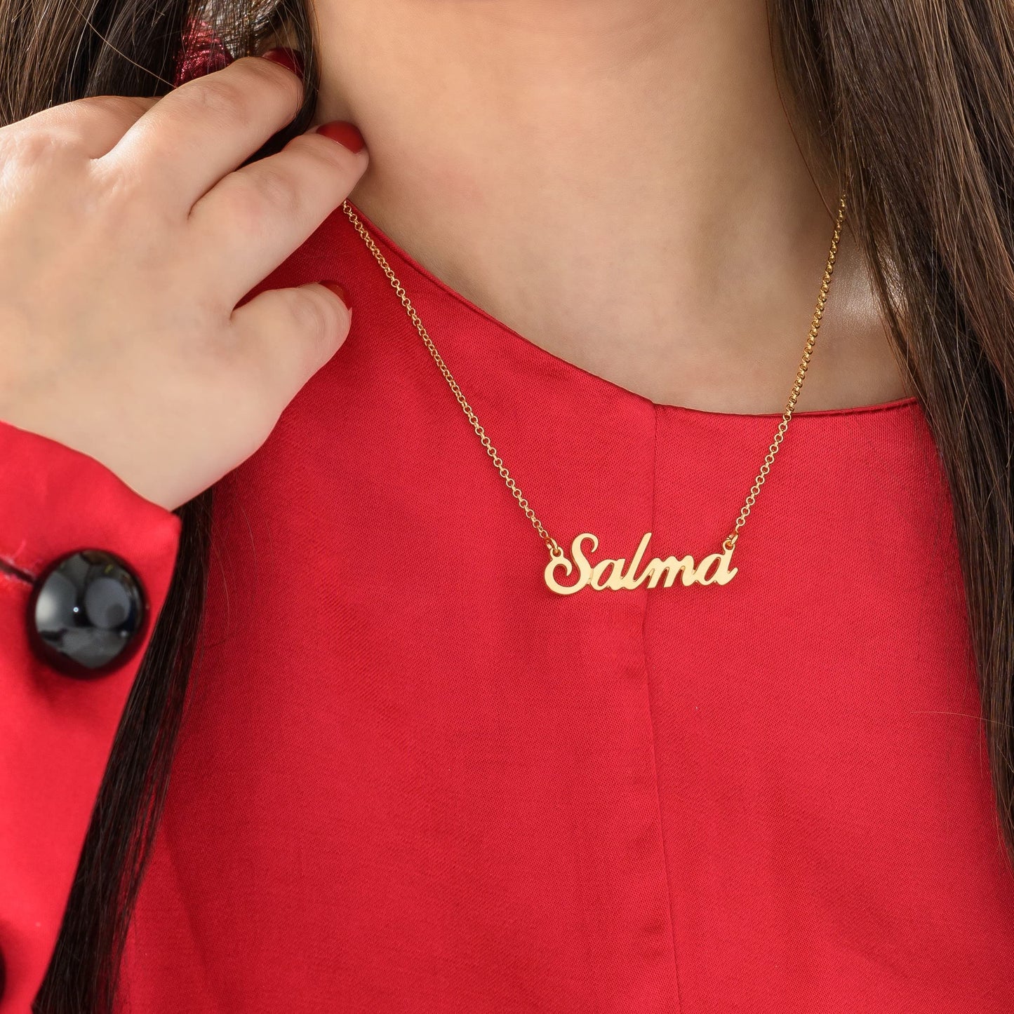 Personalized Choose Your Style Name Necklace - Custom Nameplate Pendant - Dainty Gift for Her, Women - Gift for Mother's Day, Christmas, Birthday (Cocktail, 18k Gold Plated Sterling Silver)