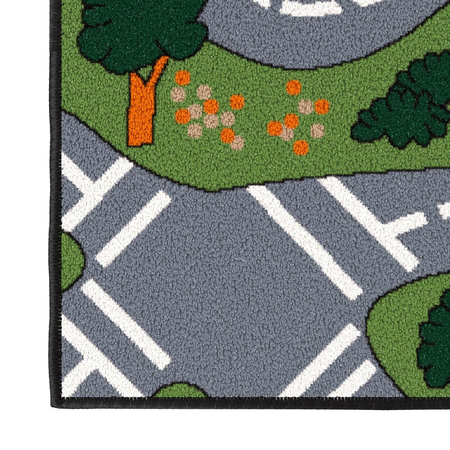 Ottomanson 3'3" x 4'7" Kids Road Map Rug - Interactive City Traffic Play Mat for Toy Cars - Perfect for Playroom, Bedroom, Daycare & Classroom - Durable & Non-Slip for High-Traffic Areas, Multicolor